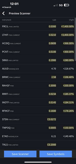 The new advanced scanners save scanner or save sybol buttons on the iPhone. 